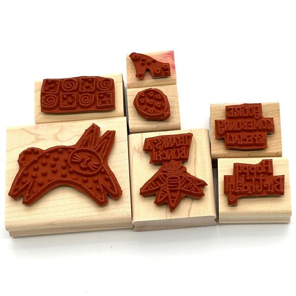 Stampin' Up! Funny Bunny Rubber Stamps Easter Rabbit Carrots Birthday Thanks - Picture 2 of 11